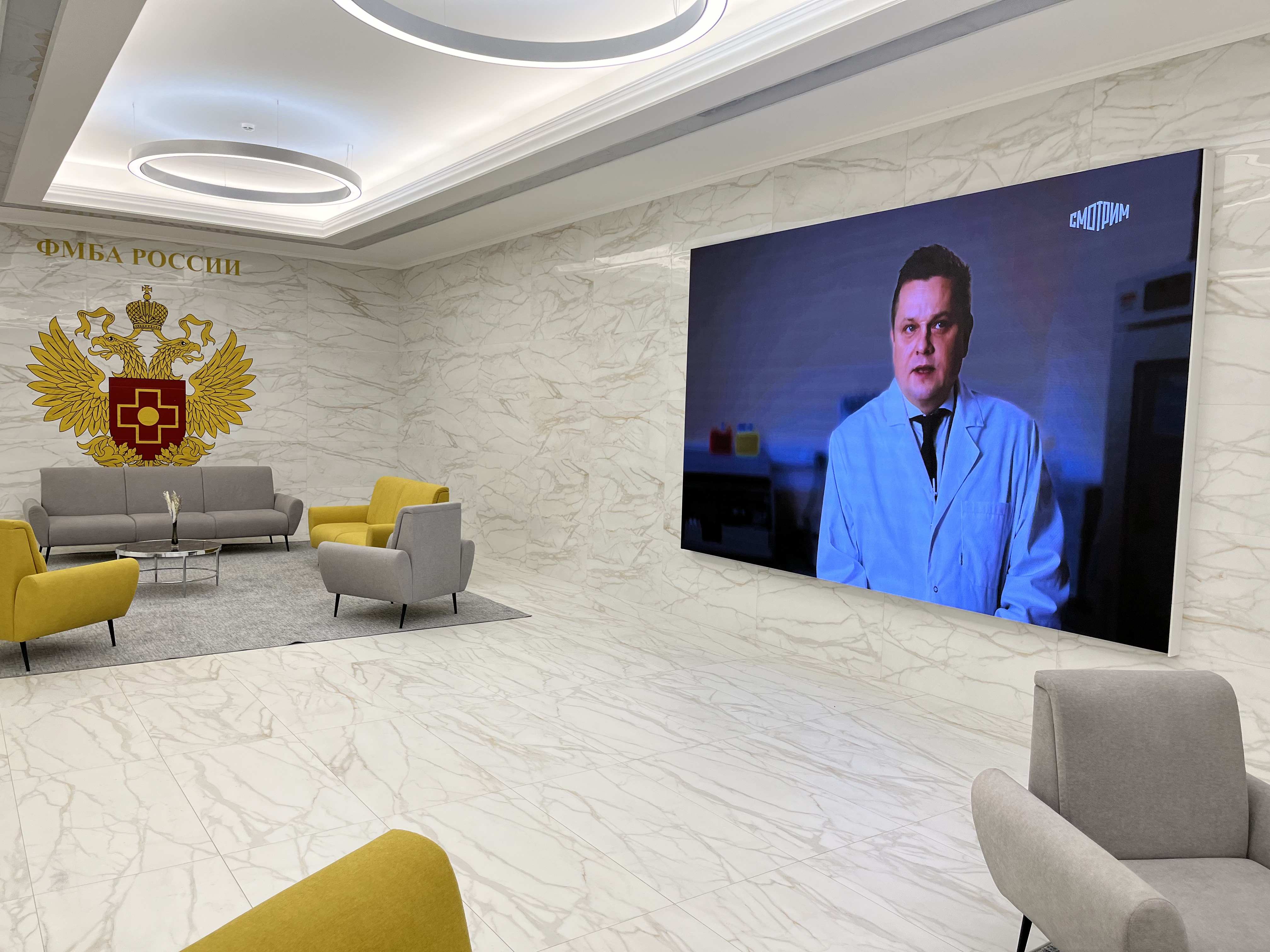 Два LED-экрана для ФМБА России: интерьерные LED-экраны, Москва